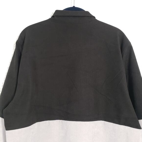 Go Destination Casual Button-Up Shirt Mens Large Gray Black Two Tone Long Sleeve - Picture 14 of 16